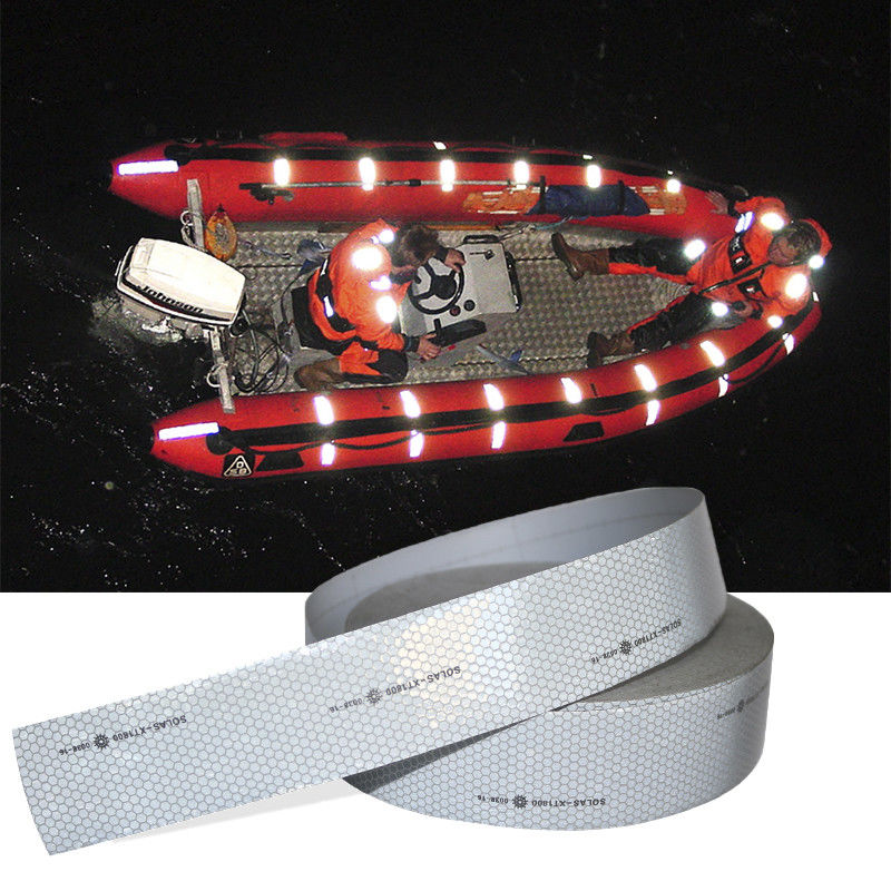 Cintas reflectoras SOLAS de plata Cintas de advertencia de seguridad marina de 2 pulgadas x 75 pies para equipos marítimos