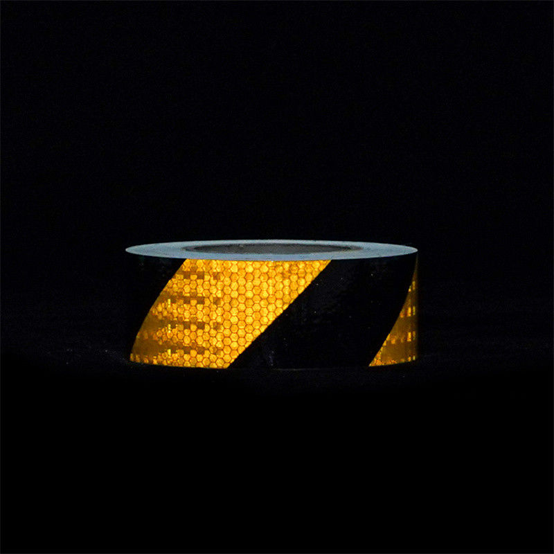 OEM cinta de advertencia reflectiva de vinilo amarillo negro para zona de trabajo temporal