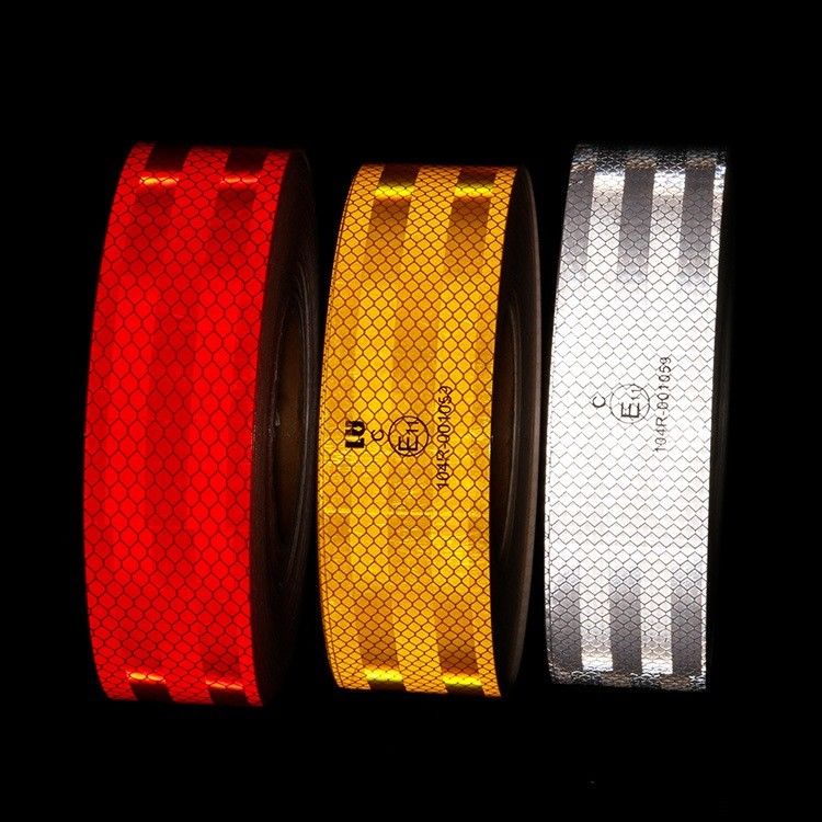 Tamaño personalizado Cable de entrada ECE cinta reflectante Rojo Blanco para advertencia de seguridad