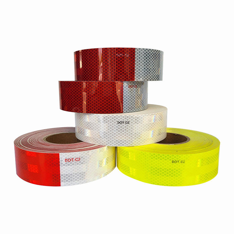 Camiones DOT Conspicuidad Cinta retroreflectiva Tipo prisma blanco rojo
