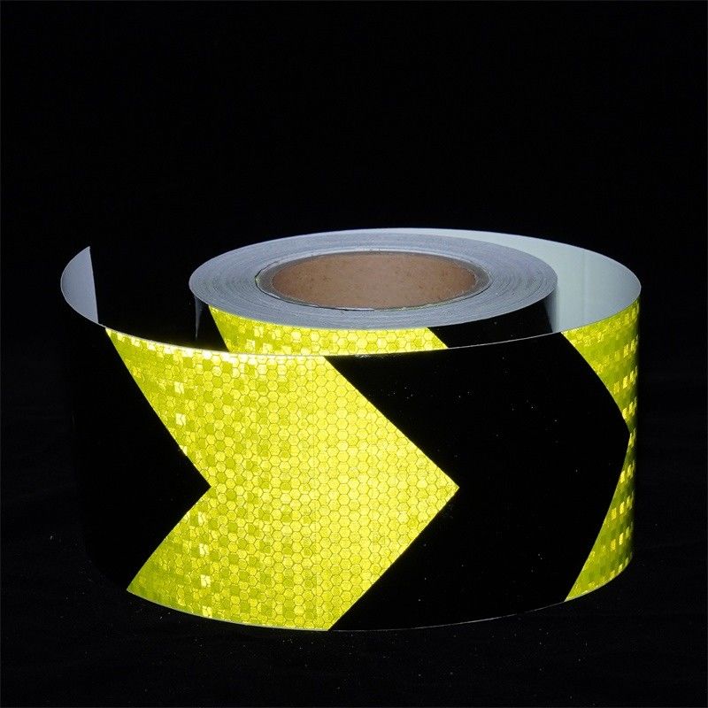 Blanco de espalda pegamento de cristal color de PVC de rejilla película reflectante de la bicicleta contorno de advertencia de la señal de autoadhesivo de la cinta reflectante