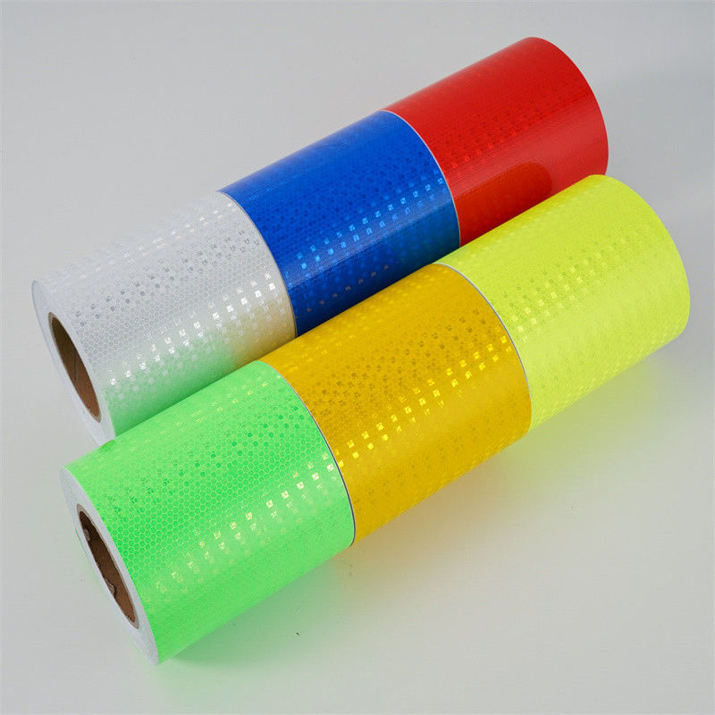 Colorida cinta reflectiva micro-prismática personalizada amarillo verde negro flecha adhesivo prismático para la seguridad del tráfico