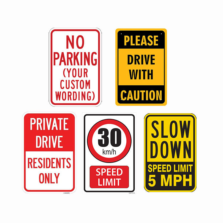 Tamaño personalizado Forma de aluminio reflector de la carretera señales de tráfico 1 mm 2 mm 3 mm espesor