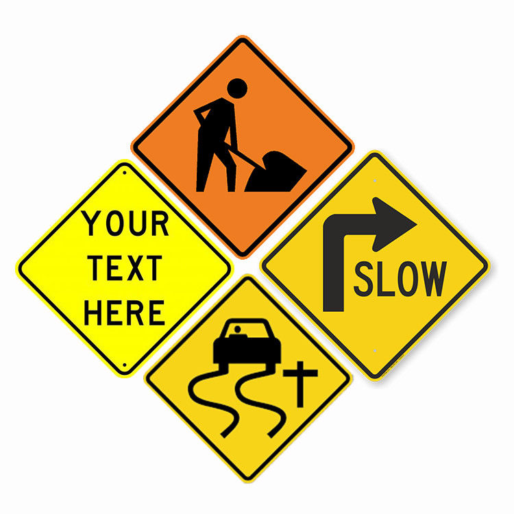 24 En*24 En naranja Señales de tráfico reflectantes Trabajos de construcción Signalización