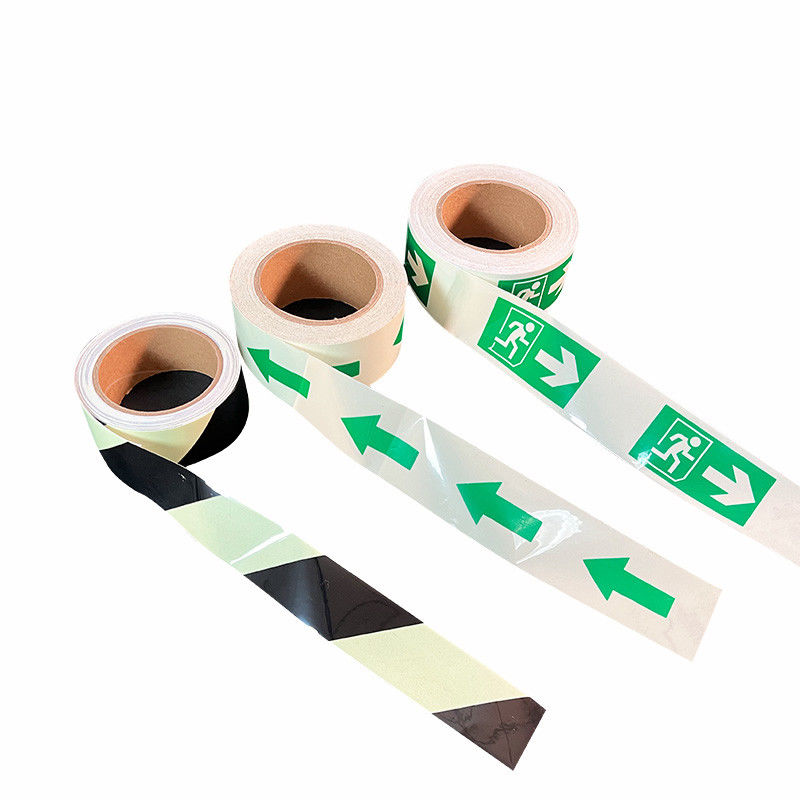 Forma de flecha Material de PVC autoadhesivo Glow In The Dark cinta de seguridad para el marcado de escenario