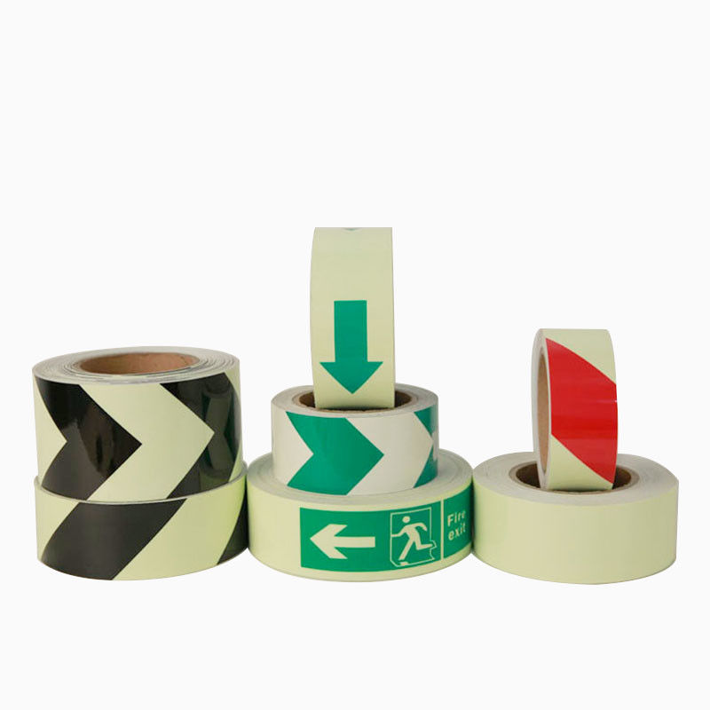 Material de PVC imprimible 6-8H Glow In The Dark Tape para el letrero de salida