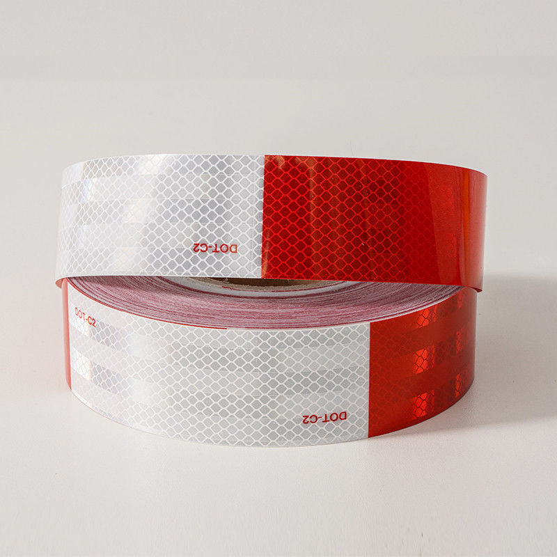 DOT-C2 pegatina de seguridad reflectiva roja y blanca cinta reflectora autoadhesiva para remolques