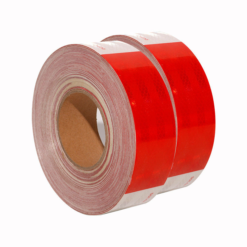 DOT-C2 cinta de seguridad reflectiva impermeable en rojo y blanco adhesivo viscoso para remolques señales de tráfico producto