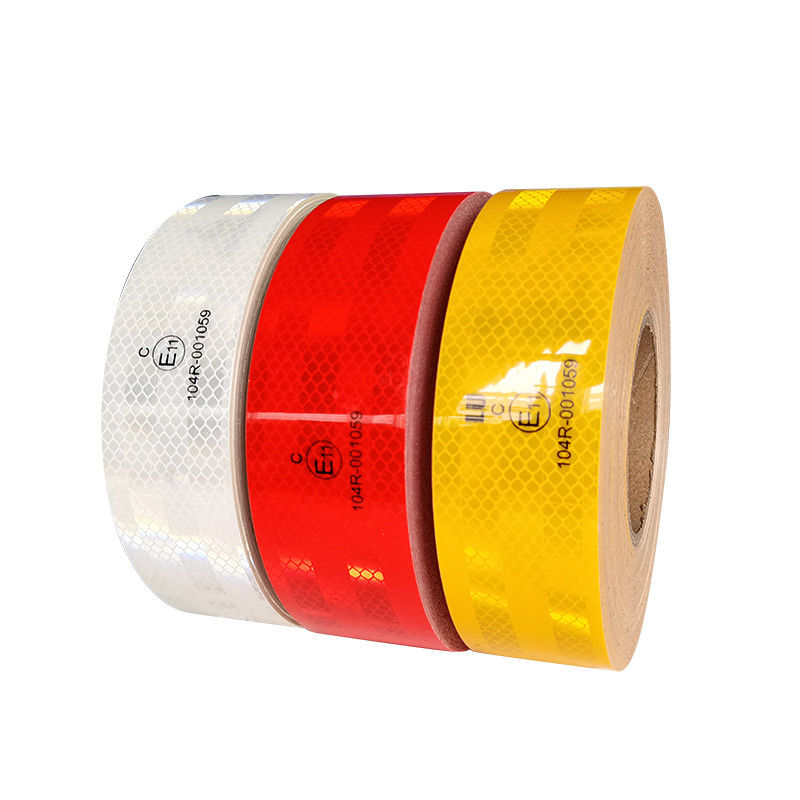 Cinta de seguridad reflectiva impermeable de 2 pulgadas de ancho 150 pies de largo- Rojo, blanco y amarillo para camiones