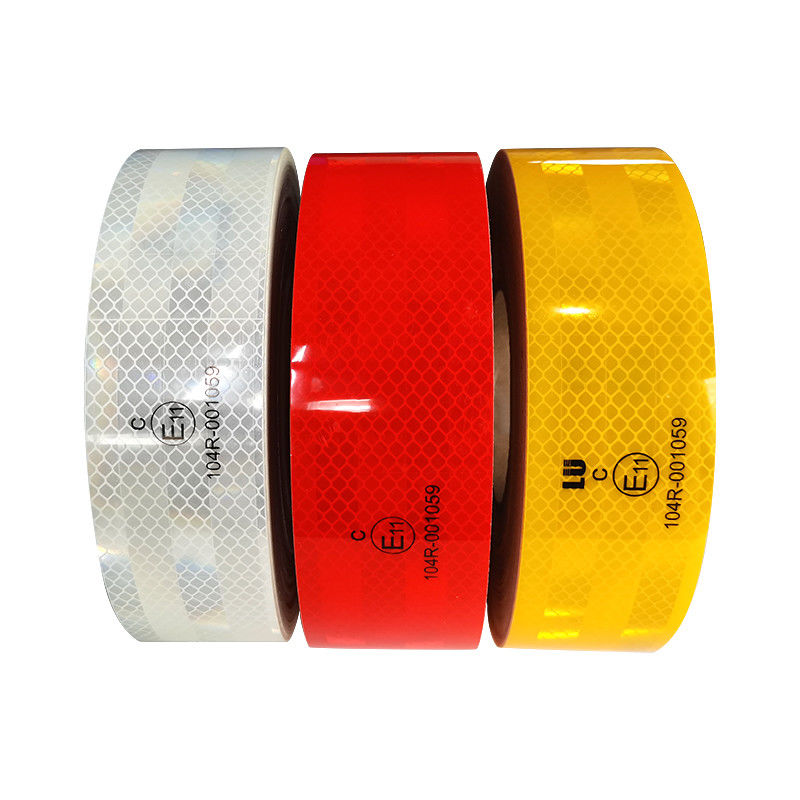 Cinta de seguridad reflectiva impermeable de 2 pulgadas de ancho 150 pies de largo- Rojo, blanco y amarillo para camiones