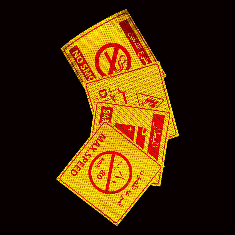 Arabia Saudita PVC No fumar / peligro / extintor de incendios / aviso de límite de velocidad pegatina reflectante