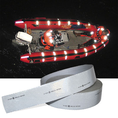 Buen precio 2 pulgadas X 75 pies de plata SOLAS cinta reflectiva cinta de advertencia de seguridad marina para equipos marítimos en línea