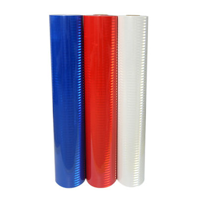 Buen precio Blanco Azul Rojo Prismático Reflector Temporal de Película de Vinilo Material PET en línea