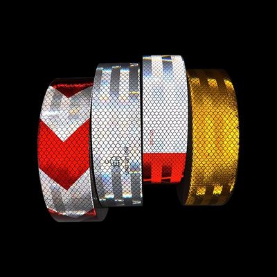 Buen precio Adesivo de advertencia de reflexión impermeable Rojo y blanco cinta adhesiva autoadhesiva para camión en línea