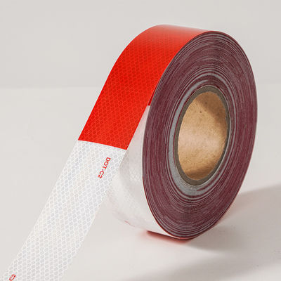 Buen precio 50mm 2 pulgadas de color blanco rojo adhesivo DOT C2 adhesivo de cinta de seguridad reflectante en camión para vehículos en línea