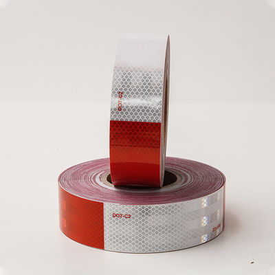 Buen precio Alta visibilidad cinta reflectiva de seguridad aprobada DOT para vehículos blanco y rojo en línea