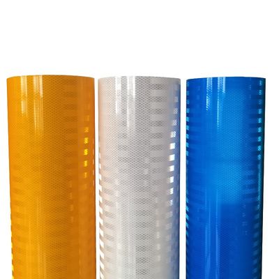 Buen precio 48 pulgadas * 15 pies de rollo de reflejo de la hoja HIP hoja amarillo blanco rojo de reflejo de la cinta para señales y delineadores en línea