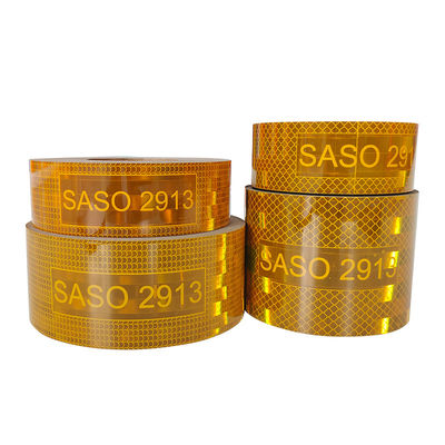 Buen precio SASO 2913 cinta reflectante de 4 pulgadas de metal amarillo rojo blanco reflector cinta reflectante en línea